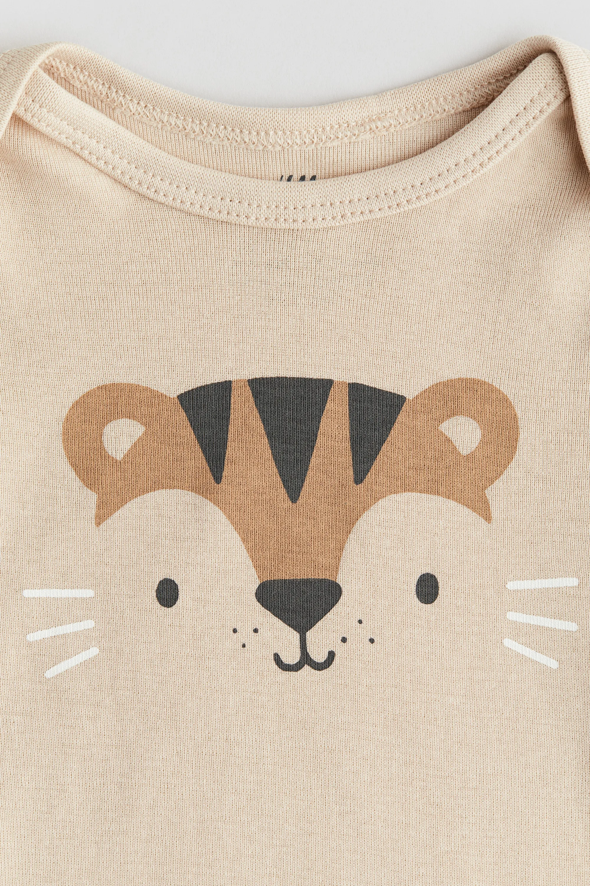 Body imprimé à encolure américaine - Beige/tigre