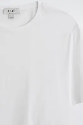 T-SHIRT À COL ROND EN COTON - BLANC — photo 5
