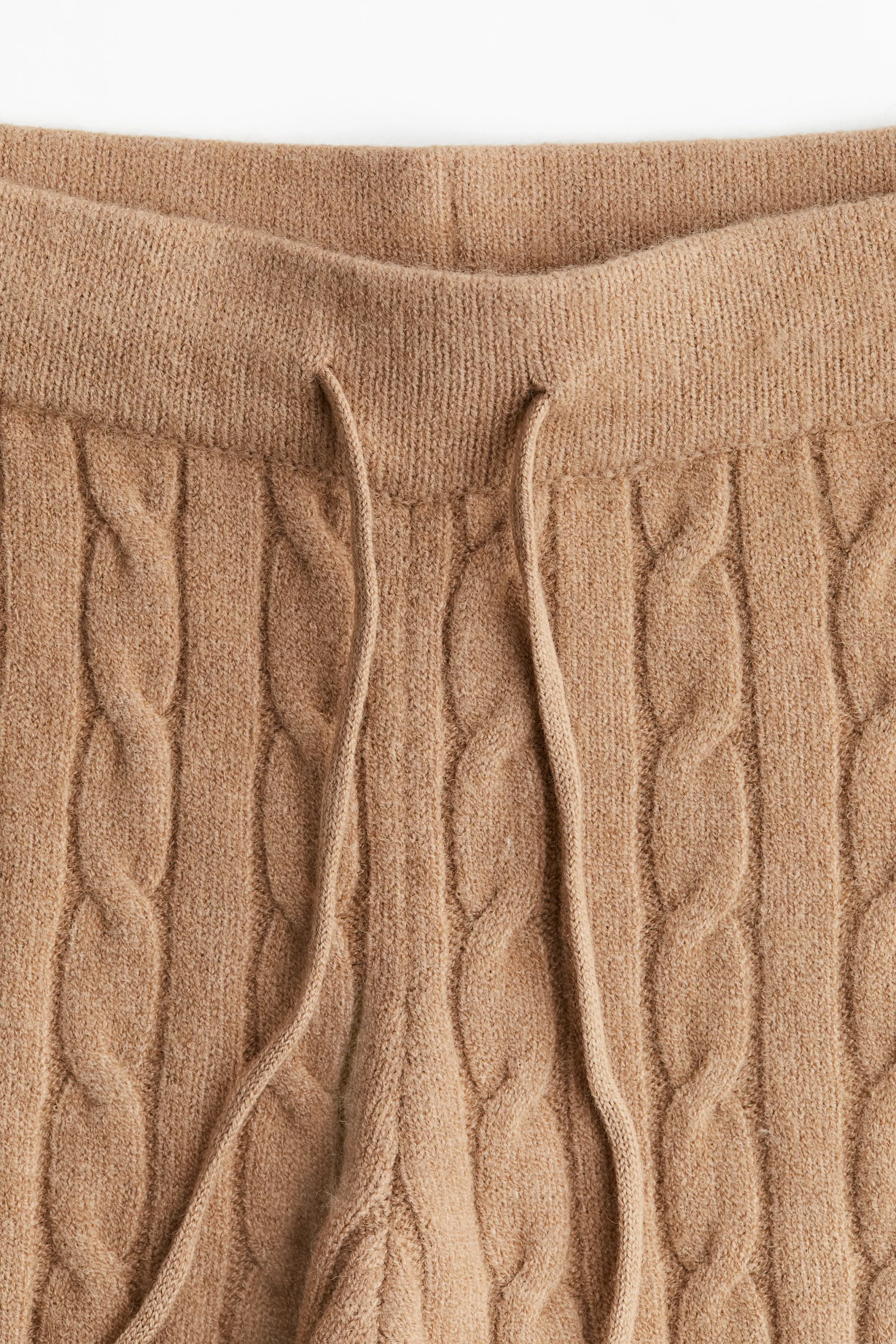 Pantalon jogger en maille torsadée - Beige foncé