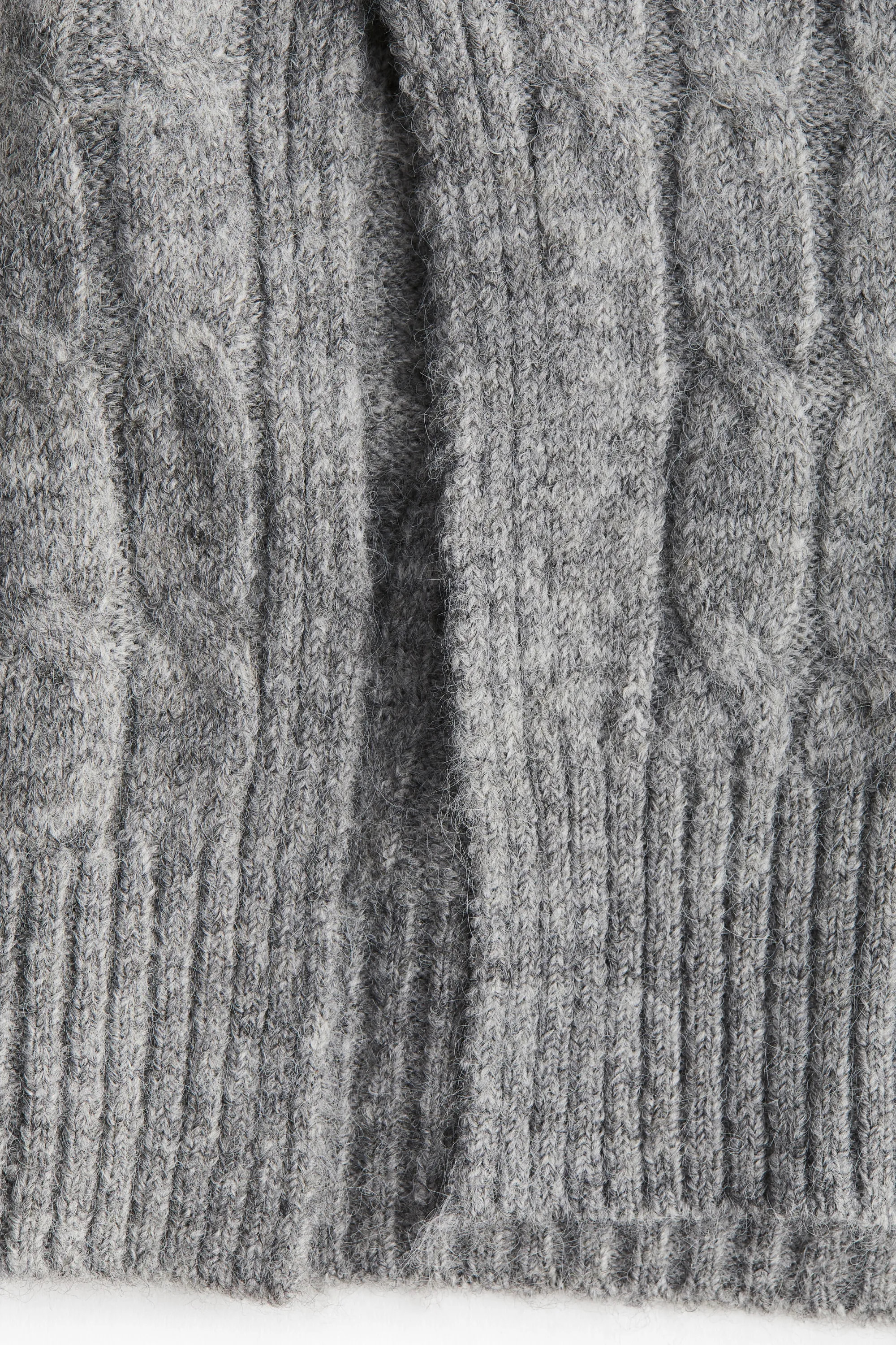 Pull en maille torsadée - Gris clair chiné