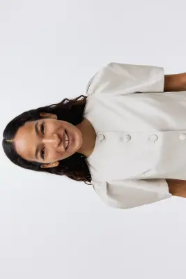 Blouse à manches bouffantes - Grège clair — photo 1