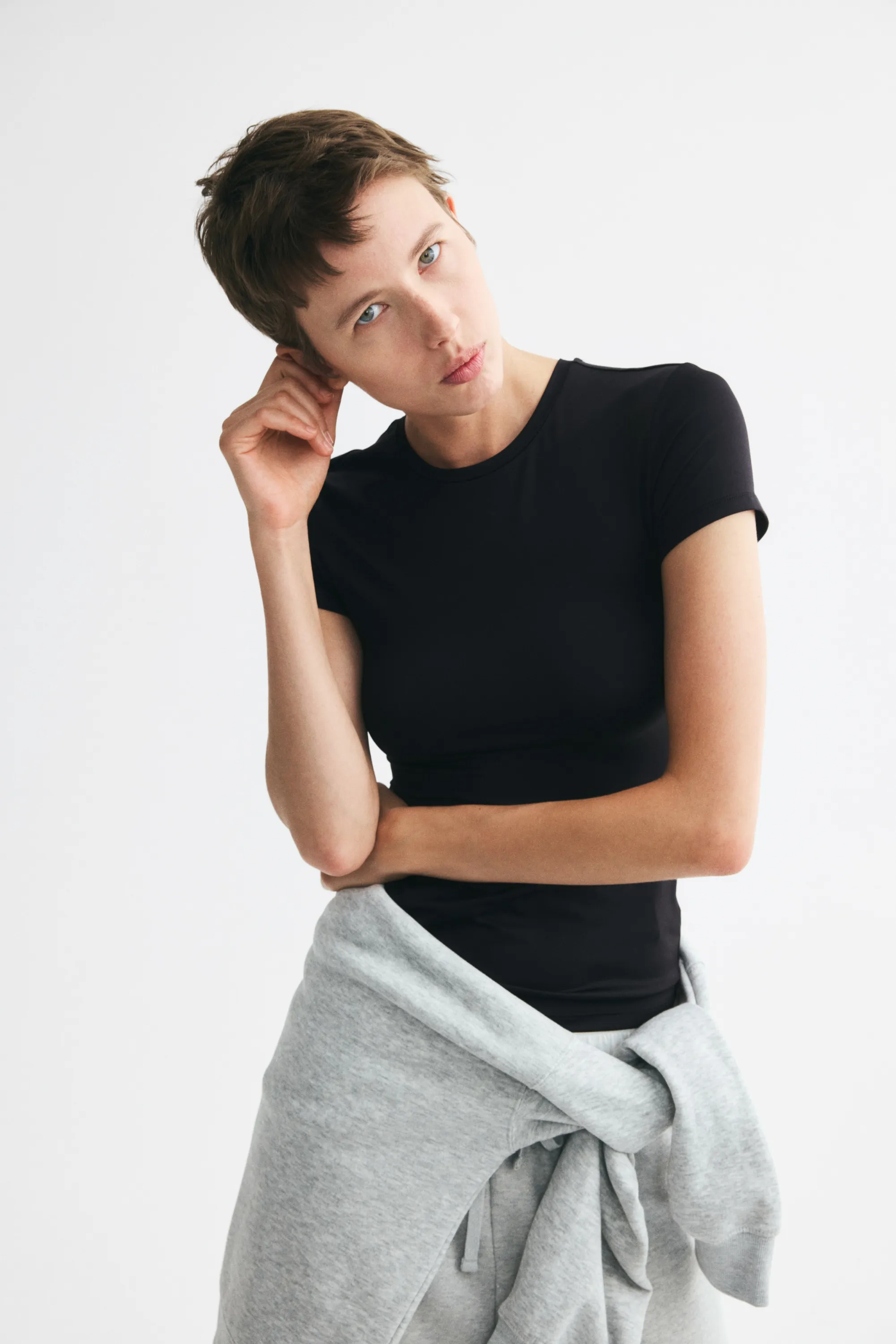 T-shirt ajusté en microfibre - Black