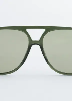 Lunettes de soleil oversize de style aviateur - Vert kaki — photo 2