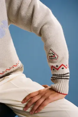 Pull Lucette écru et bleu Balzac Paris x Pyrenex — photo 3