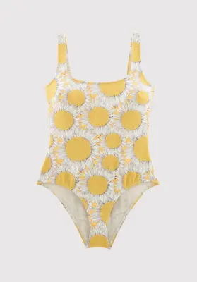 Maillot de bain Emy imprimé Tournesols jaune — photo 5