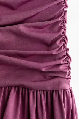 Robe en jersey à effet drapé - Violet — photo 5