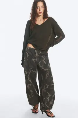 Pantalon baggy déchiré taille basse - Camouflage — photo 1