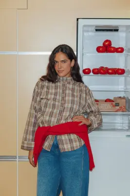 Chemise à carreaux Femme — photo 2