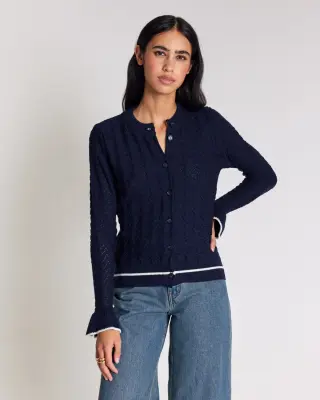 Cardigan Adriana bleu marine — photo 2