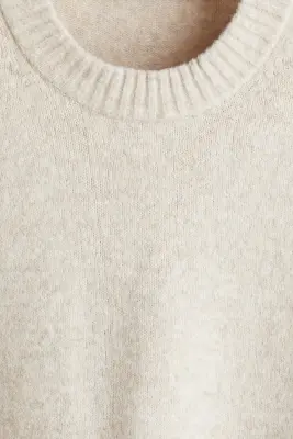 Pull Regular Fit à la finition brossée - Beige chiné — photo 3
