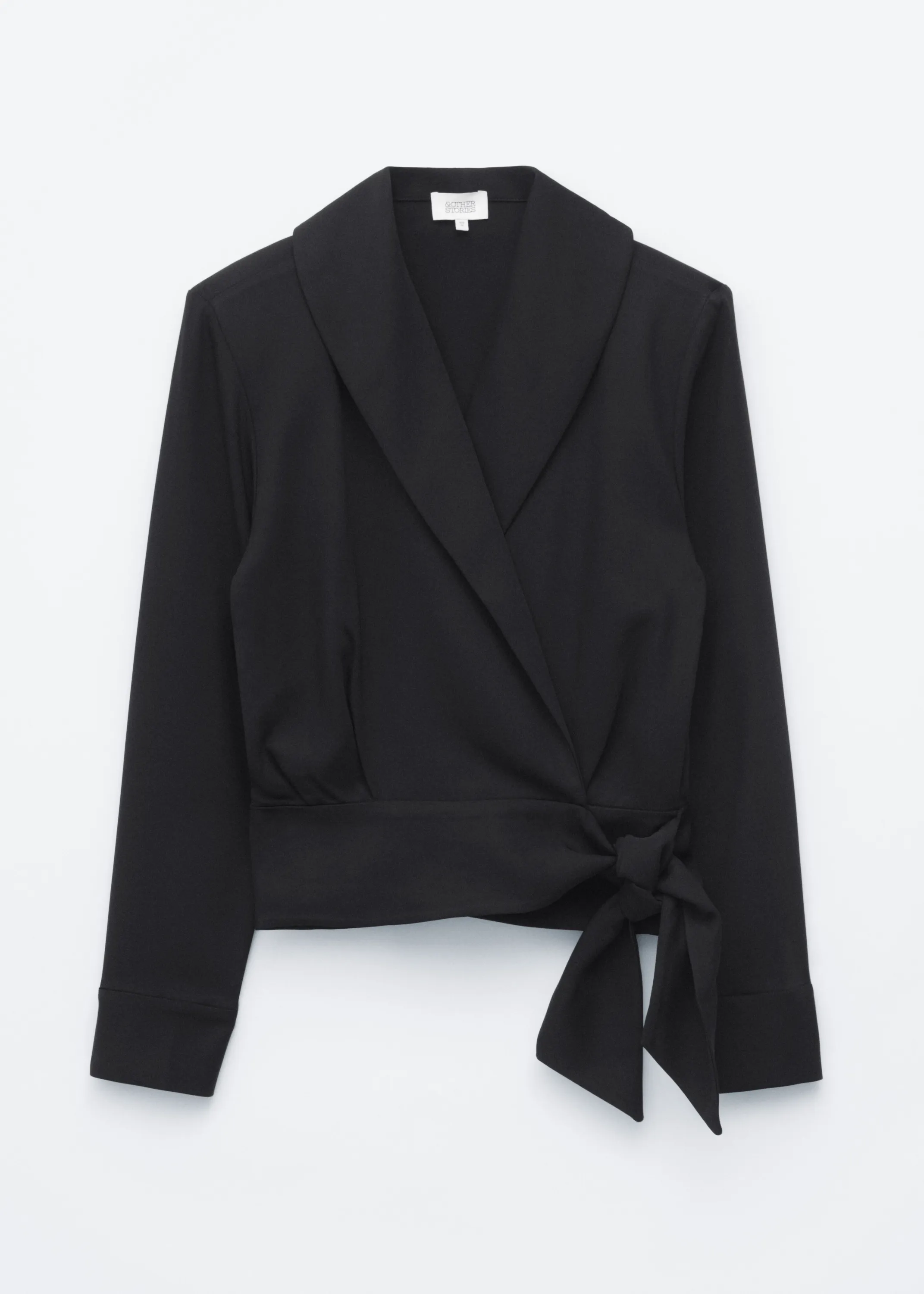 Blouse croisée à col châle - Noir