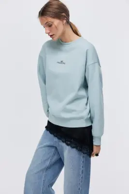 Sweat avec texte - Turquoise clair/Art Collective — photo 3