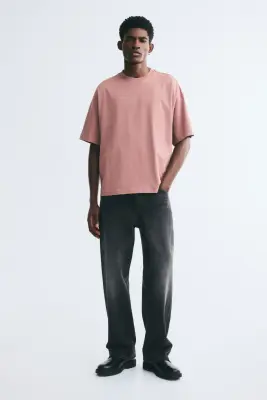 T-shirt Oversized Fit en coton - Abricot ancien — photo 1