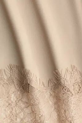 Robe en satin avec dentelle - Beige/orange — photo 5