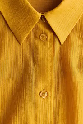 Chemise oversize froissée - Jaune foncé — photo 4