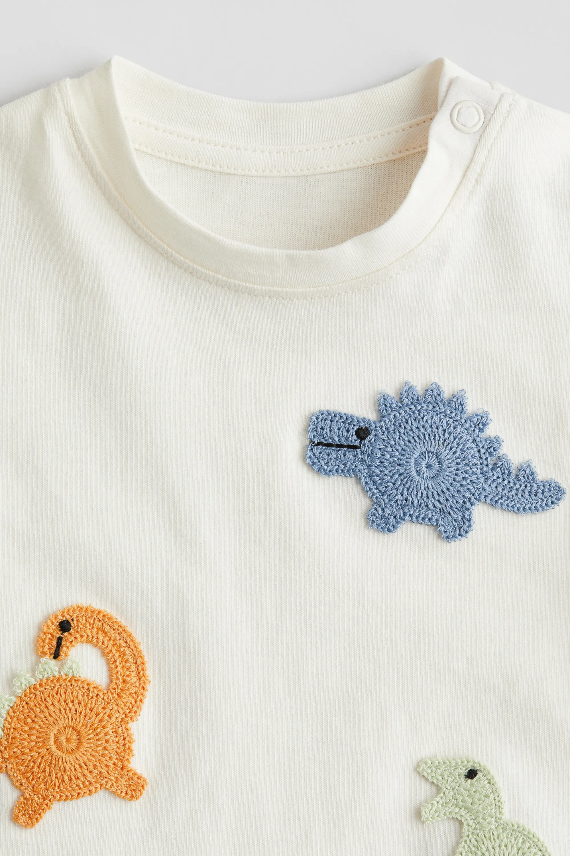 T-shirt avec applications - Blanc/dinosaures