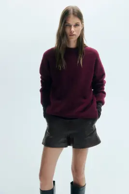 Pull loose - Rouge foncé — photo 1