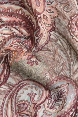 Pantalon en viscose mélangée avec taille élastique - Beige clair/motif cachemire — photo 3