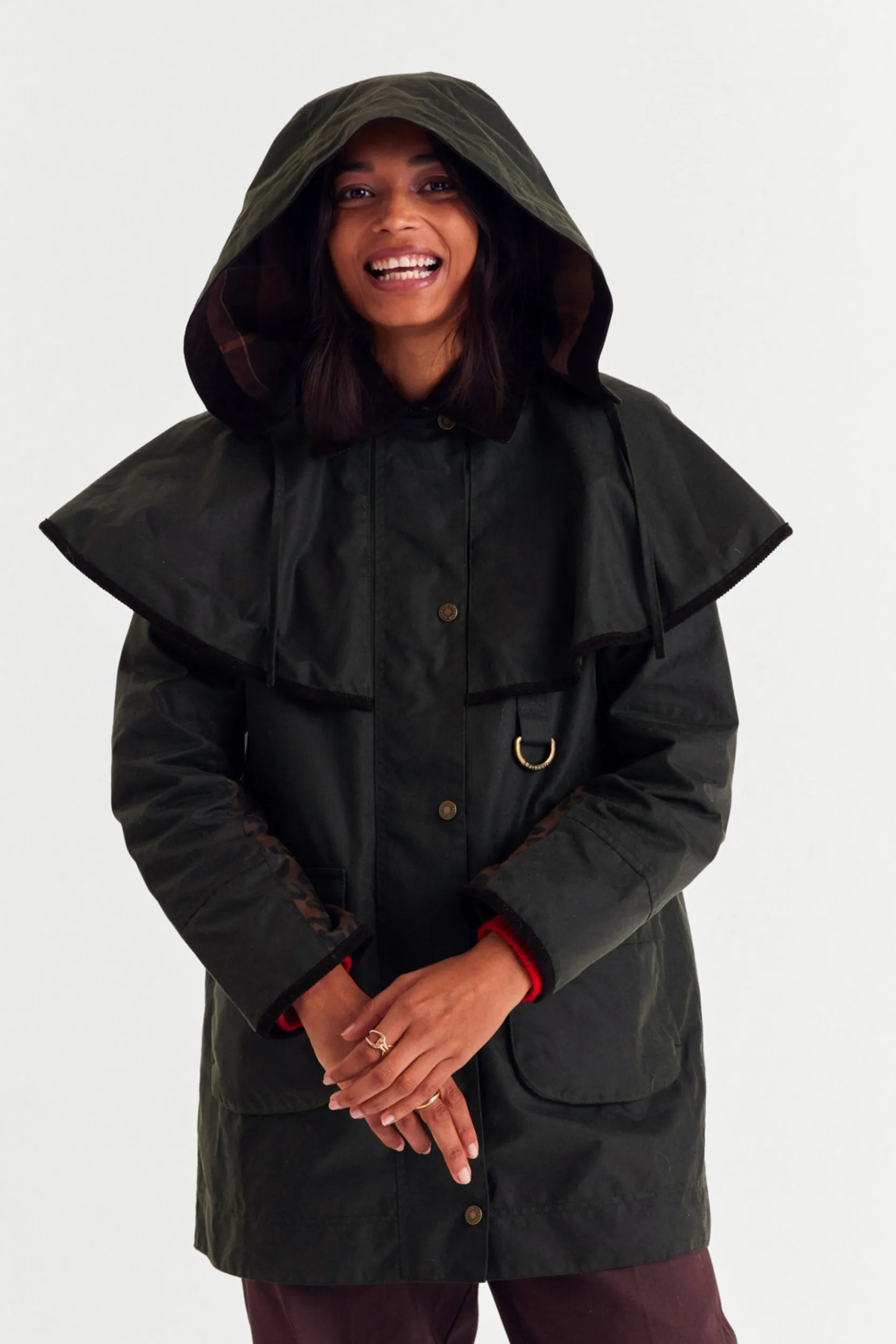 Veste Manon kaki et léopard fauve Barbour x Balzac Paris