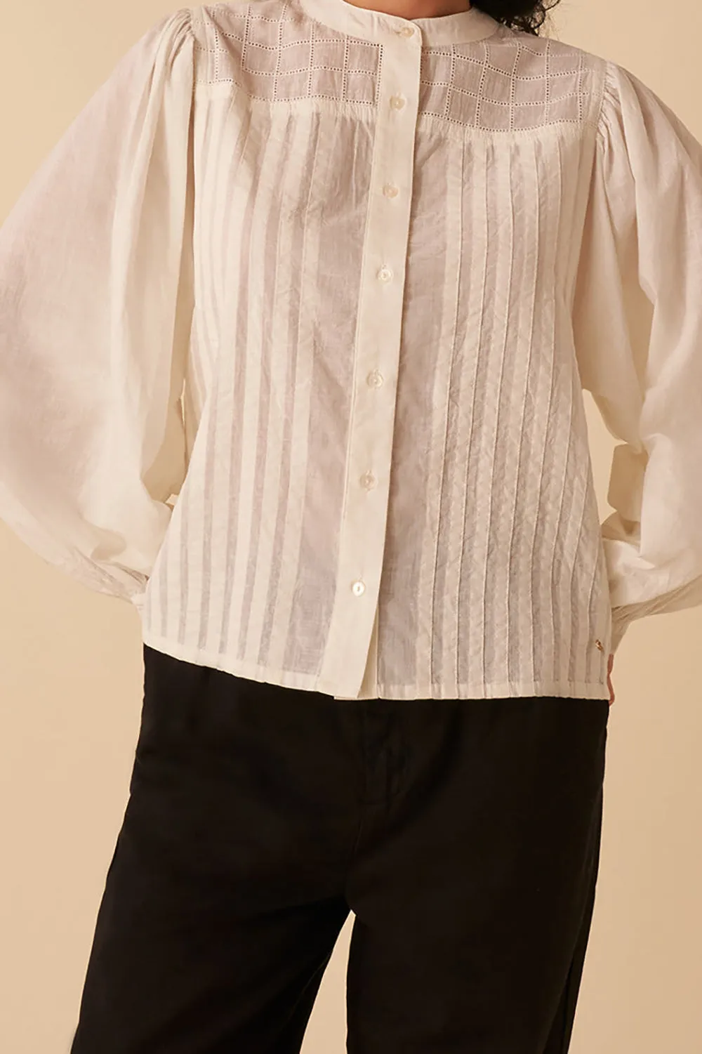 blouse ray ecru