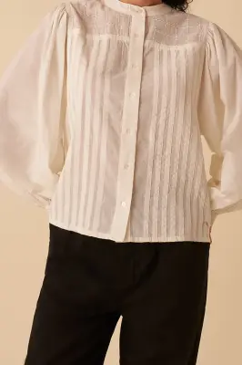 blouse ray ecru — photo 1