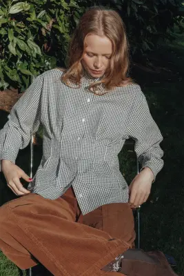 Chemise cintrée à carreaux — photo 2