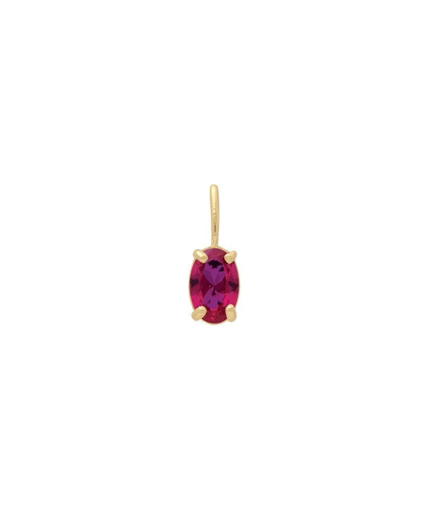 Chaine pendentif oz ovale rouge rubis 1466por