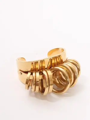 Bracelet manchette multi anneaux en laiton doré Prix boutique 600€ Taille S à M — photo 2