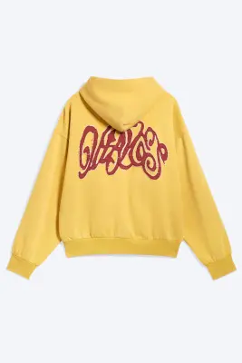 Sweat à capuche zippé ample graphique - Vague jaune - rouge — photo 3