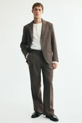 Veste légère Relaxed Fit - Marron foncé/carreaux — photo 1