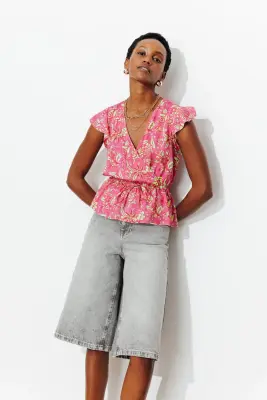 Blouse effet cache-coeur Femme — photo 3
