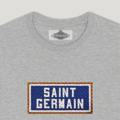 T-SHIRT COTON BIO BRODÉ - SAINT GERMAIN - GRIS — photo 2