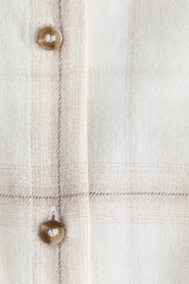 Chemise ajustée en flanelle - Blanc/carreaux — photo 4