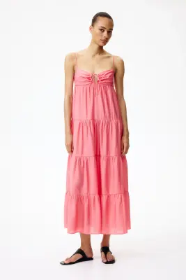 Robe à étages avec bretelles fines - Rose — photo 1
