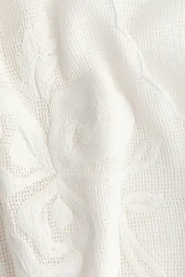 Robe de plage filet en coton - Blanc — photo 4