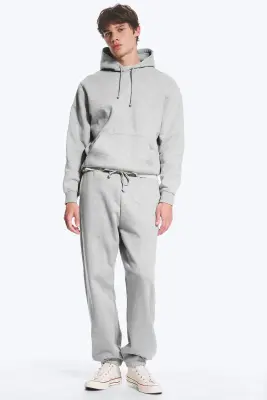 Sweat à capuche classique - Mélange gris poudré clair — photo 2