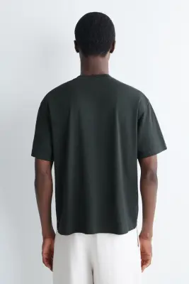 T-SHIRT DÉCONTRACTÉ EN COTON LÉGER - BLEU MARINE — photo 3