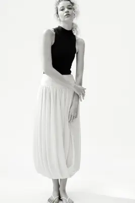 Rib-knit turtleneck top - Bleu marine — photo 2