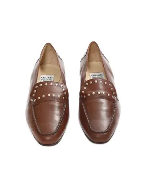 Mocassins en cuir marron foncé et studs argentés Taille 36,5 — photo 4