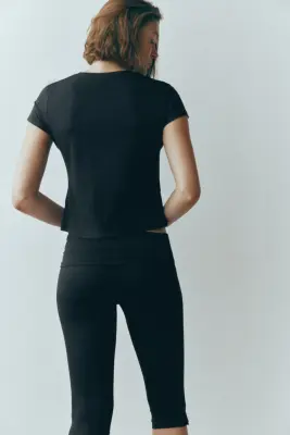 Pantalon Capri en jersey - Noir — photo 4
