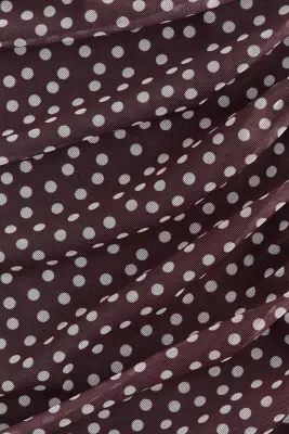 Robe en mesh à effet drapé - Marron foncé/pois — photo 4