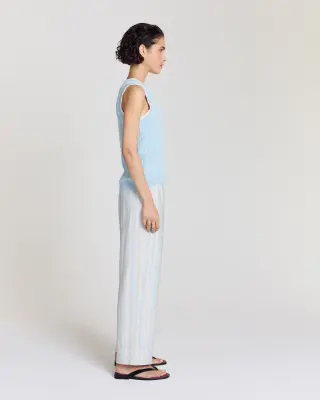 Top Kahny bleu ciel et blanc — photo 4