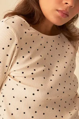 tee-shirt hailey ecru/pois noir — photo 2