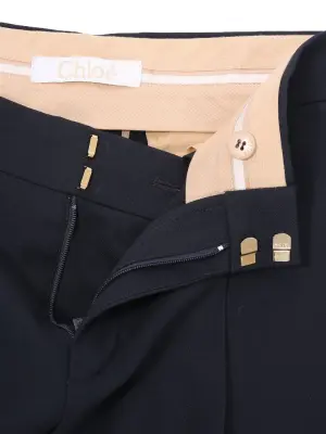 Pantalon tailleur en crêpe de chine bleu nuit NEUF Prix boutique 800€ Taille 36 — photo 2