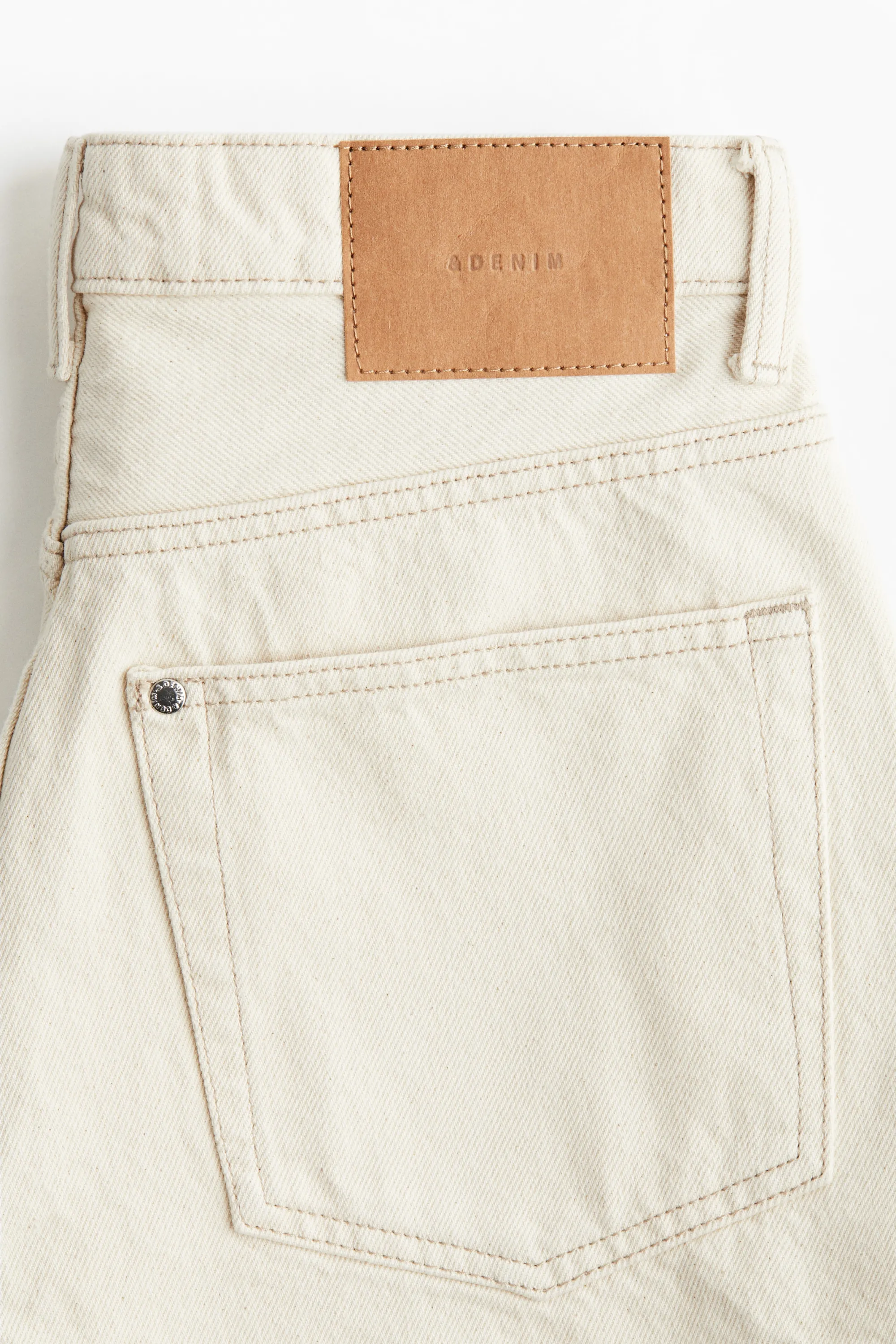 Short High en denim - Crème