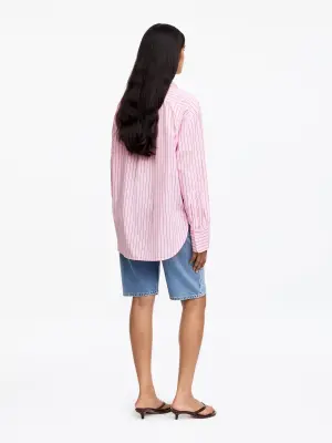 Chemise décontractée en popeline - Rose — photo 2