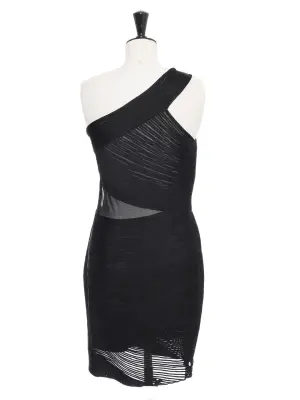 Robe de soirée asymétrique près du corps en maille ajourée Prix boutique 800€ Taille 40 — photo 5