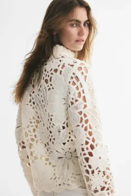 Gilet façon crochet - Ivoire — photo 2