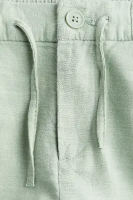 Chino retroussable en coton - Vert clair — photo 2