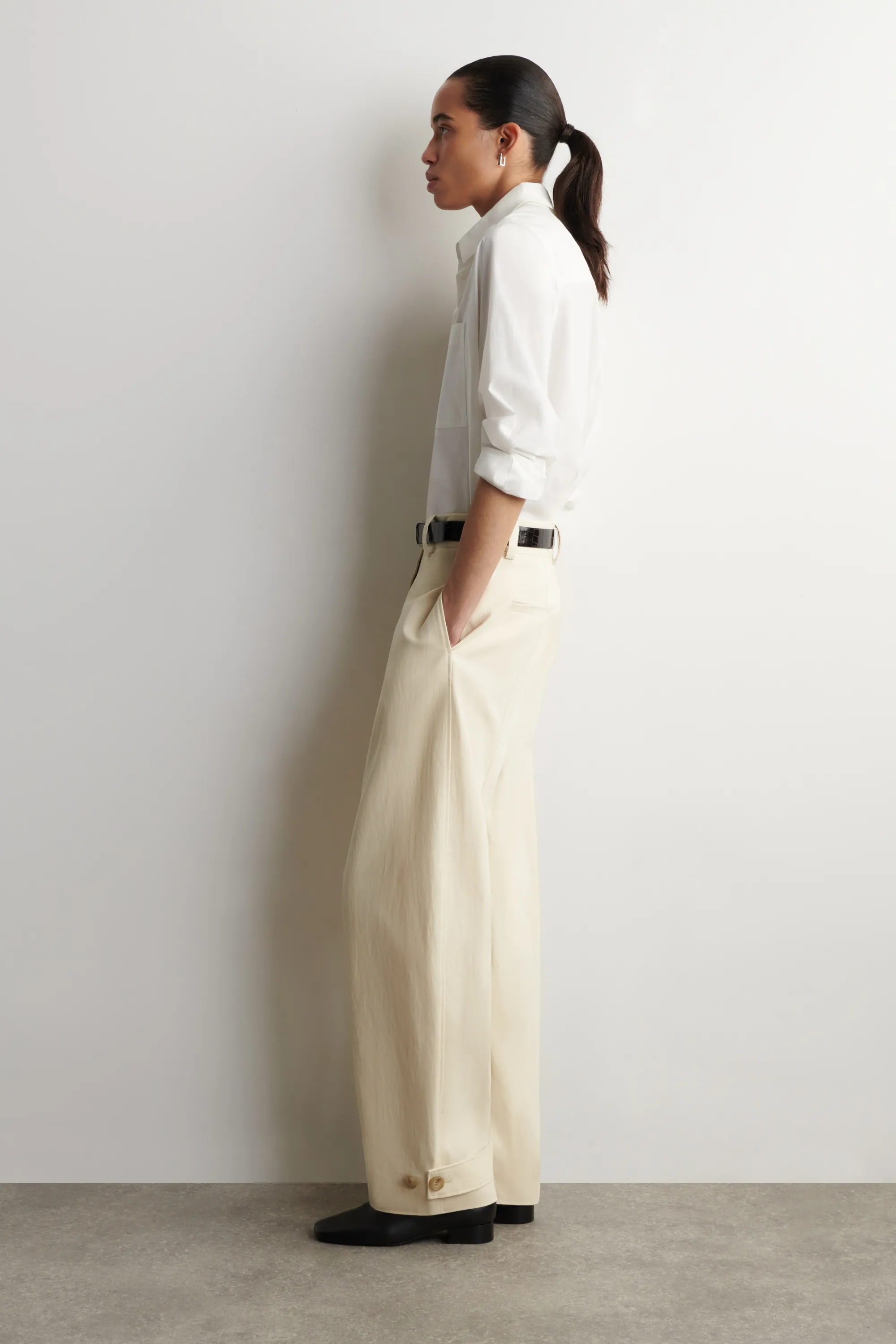 PANTALON BARREL WORKWEAR EN COTON - BEIGE CLAIR